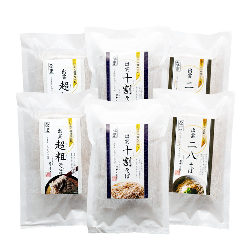 石臼挽き出雲生そば12食ｾｯﾄ(十割･二八･超粗)